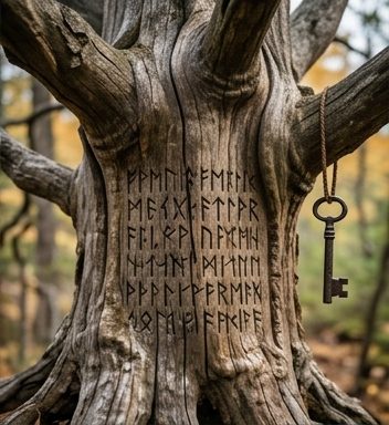 Carved Yggdrasil tree